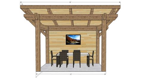 129 Sloped PergolaStraight FrameTongue And Groove Ceiling Ontario