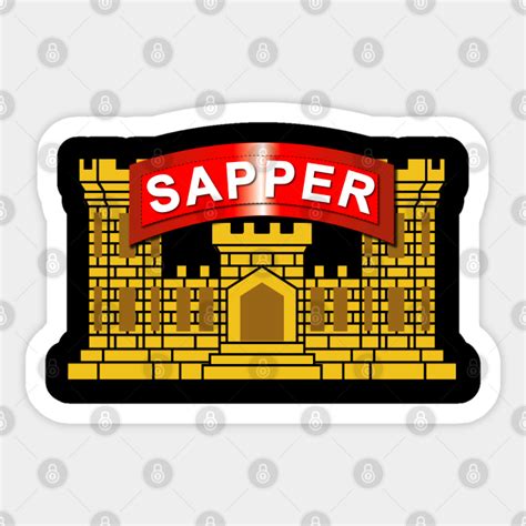 SAPPER Tab w Eng Br - Sapper Tab W Eng Br - Sticker | TeePublic