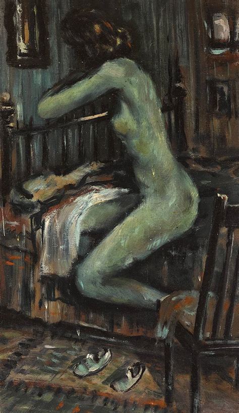 SEATED NUDE IN A BEDROOM By George Campbell RHA 1917 1979 RHA 1917