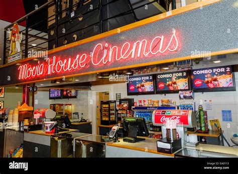 Concessions Counter At A Movie House Cinema Theater Stock Photo Alamy