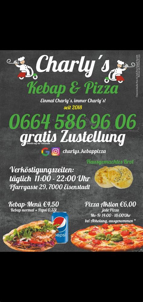 Speisekarte Von Charly S Kebap Pizza Eisenstadt