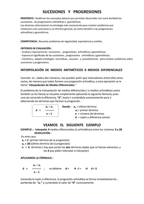 Sucesiones Y Progresiones Iii Sucesiones Y Progresiones PropÓsito