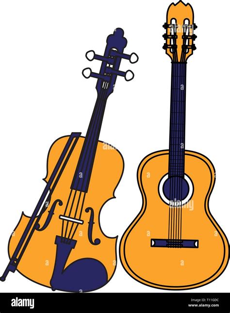 guitar and fiddle instruments musical vector illustration design Stock Vector Image & Art - Alamy