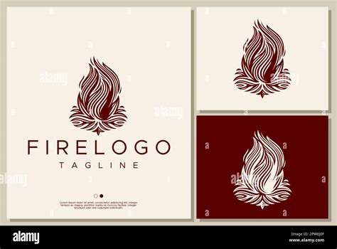 Fire pit logo design. Vintage fire logo template Stock Vector Image & Art - Alamy