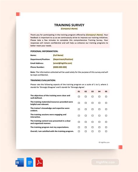 Training Survey Template | Survey template, Training evaluation, Templates