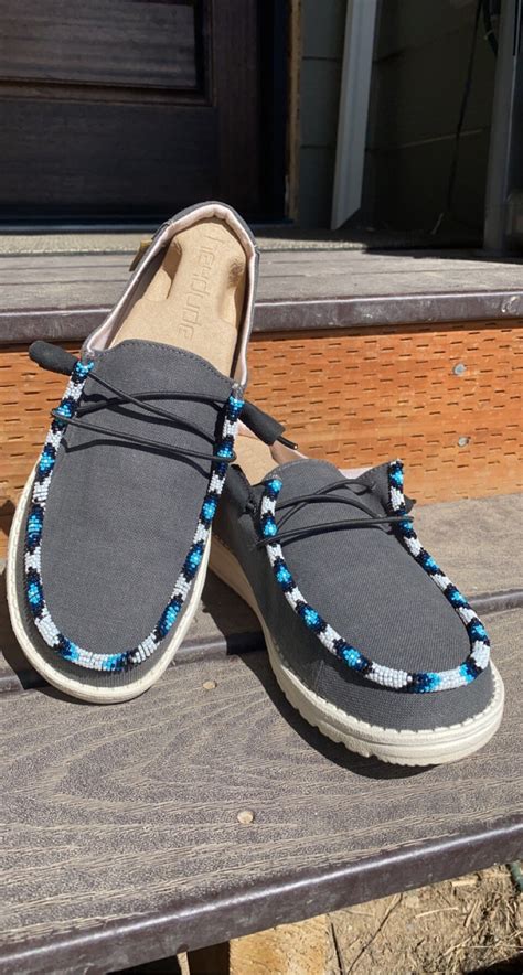 Beaded Hey Dude Shoes Etsy