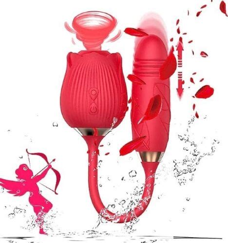 Clit Pump Sucking Rose Vibrator G Spot Telescopic Dildo Adult Sex Toy