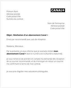 Canal Plus comment résilier l abonnement au bouquet TV