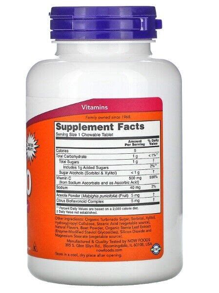 Now Foods Vitamin C 500 Calcium Ascorbate C 100 Tabletten Ebay