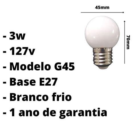 Kit L Mpada Led Bolinha W V Galaxy Branco Frio E Decorativa