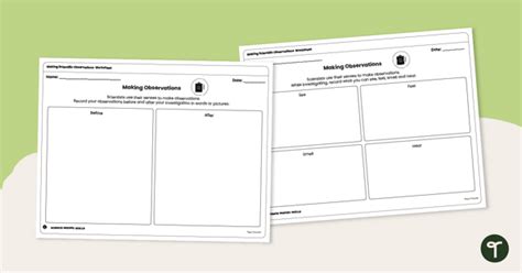 Making Scientific Observations Worksheets Teach Starter