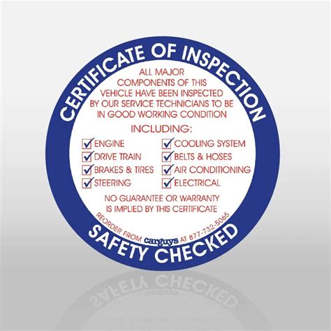 Inspection Stickers - CGP Products - #1 in Auto Dealer Supplies