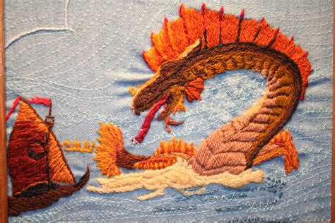 Closeup Of Dragon Embroidery Xmas Crafts Hand Embroidery Crafts