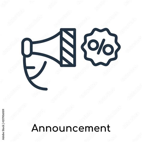 Announcement icon vector isolated on white background, Announcement ...