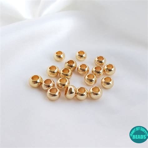 Large Hole Gold Beads Etsy