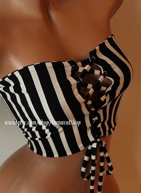 Spandex Bandeau Bikini Women Swimwear Strapless Lace Up Swimsuit