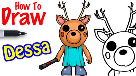 How To Draw Dessa Roblox Piggy Easy Drawings Dibujos Faciles