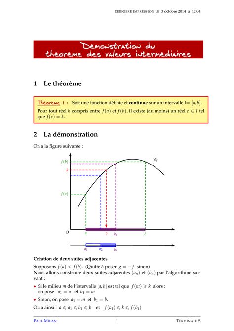 D Monstration Du Th Or Me Des Valeurs Interm Diaires Alloschool