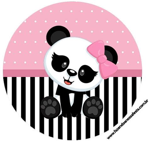 Rotulo Latinhas Toppers E Tubete Panda Rosa Totalmente Gr Tis Pronto