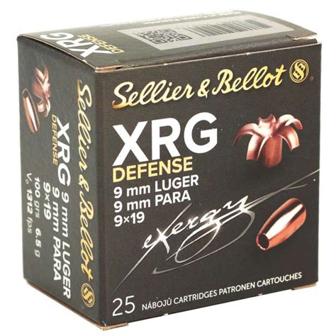 Sellier Bellot XRG D 9 Mm Luger Ammo 100 Grain Copper Hollow Point