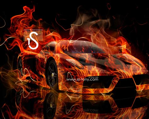 Free Download Ferrari Enzo Fire Car 2013 Abstract Smoke Hd Wallpapers