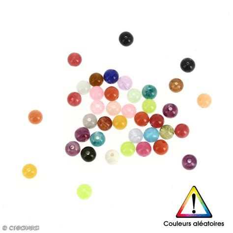 Perles Rondes En Acrylique Couleurs Al Atoires Mm Pcs Perle