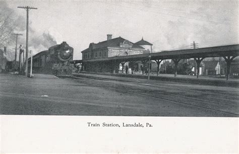 Lansdale PA Train Station CA 1908 RR Depot Steam Engine Montgomery Co ...