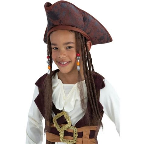 Comprar Sombrero Con Peluca Pirata Jack Sparrow Infantil De Disfraz