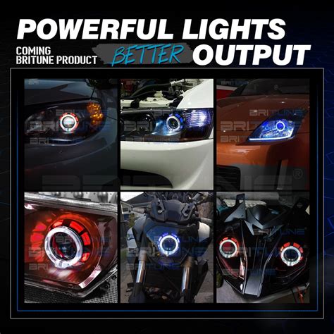 Mini Inch Bi Xenon Headlight Lens Projector Double Led Angel Eyes