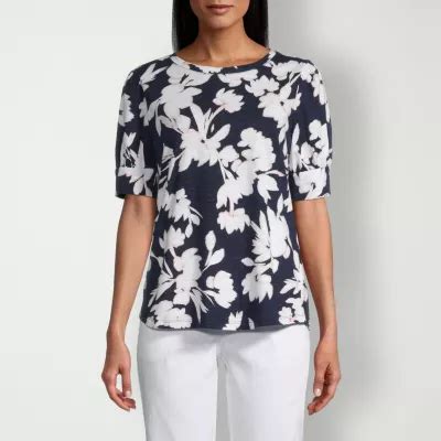 Liz Claiborne Womens Crew Neck Short Sleeve T Shirt Jcpenney