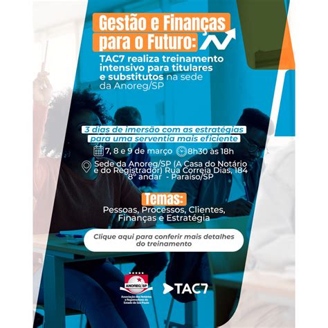 TAC7 promoverá treinamento Gestão e Finanças para o Futuro