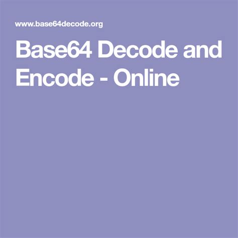 Base64 Decode And Encode Online Decoding Online Tools