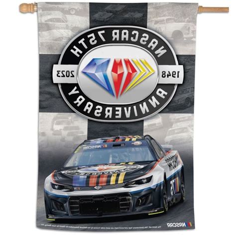 nascar  anniversary banner house flag nascar nascar flags