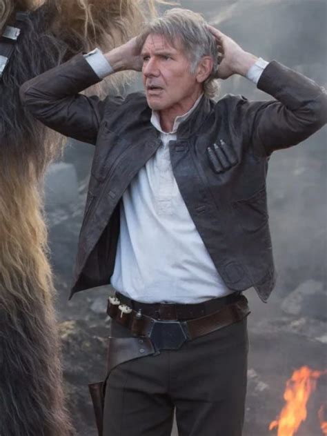 Harrison Ford Star Wars the Force Awakens Brown Leather Jacket