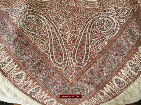 1395 Antique Kashmir Amlikar Rumal Shawl Mughal Period Wovensouls