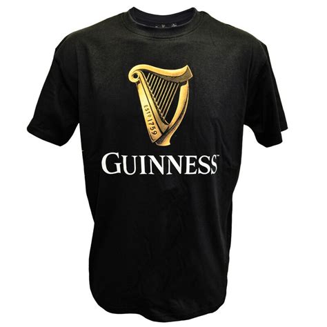 Guinness Classic Gold Harp Black T Shirt