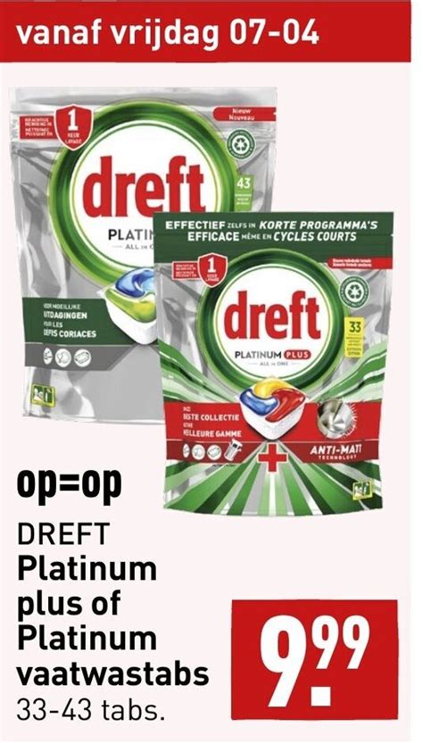 Dreft Platinum Plus Of Platinum Vaatwastabs Aanbieding Bij ALDI