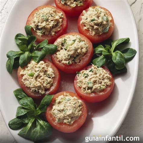 Tomates Rellenos De Atún Y Albahaca Receta Rápida