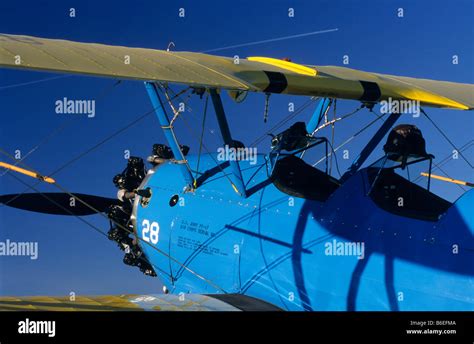 Old American Trainer Biplane Boeing Pt Kaydet Stearman Model