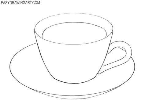 How To Draw A Cup Of Coffee Easy Drawing Art