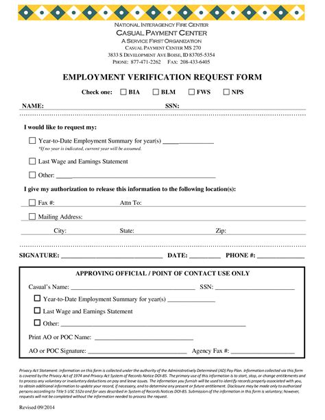 Employment Verification Request Form Templates At