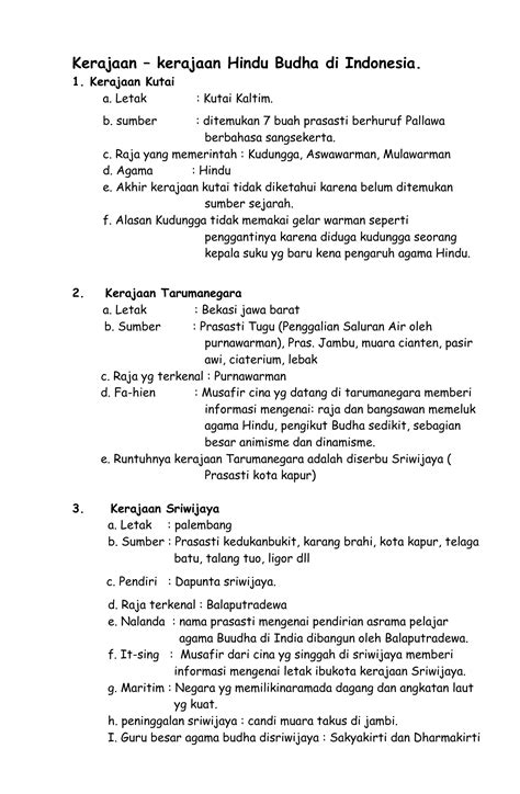 Latihan Soal Sejarah Indonesia Kelas