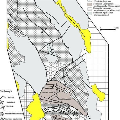 Mapa Geol Gico Del Rea De Estudio Modificado De Monreal Y Longoria