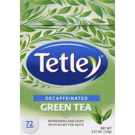 Tetley Green Tea, Decaffeinated, Bags - King Kullen