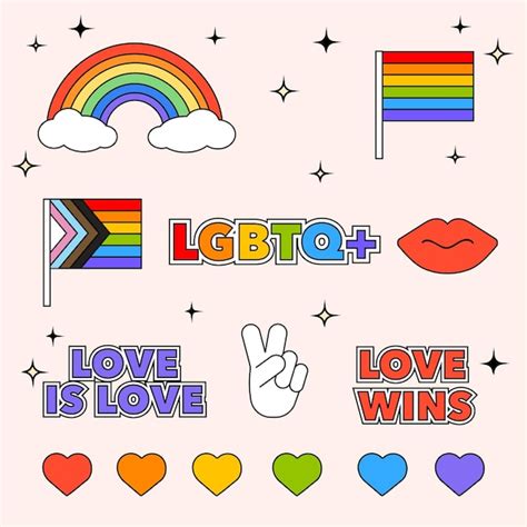 Premium Vector Pride Month Set With Lgbtq Symbols