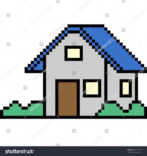 Vector Pixel Art House Isolated Stock Vector Royalty Free 730712977