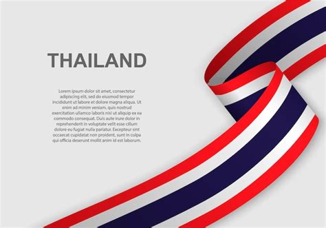 Premium Vector Waving Flag Of Thailand