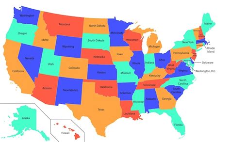 High Resolution Map Of Us States - Xenia Karoline