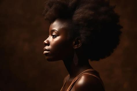 Premium Ai Image Face Profile Of African Beauty Woman Massaging Face