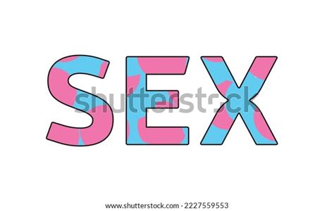 Lettering Sex Pink Blue Color Vector Stock Vector Royalty Free 2227559553 Shutterstock